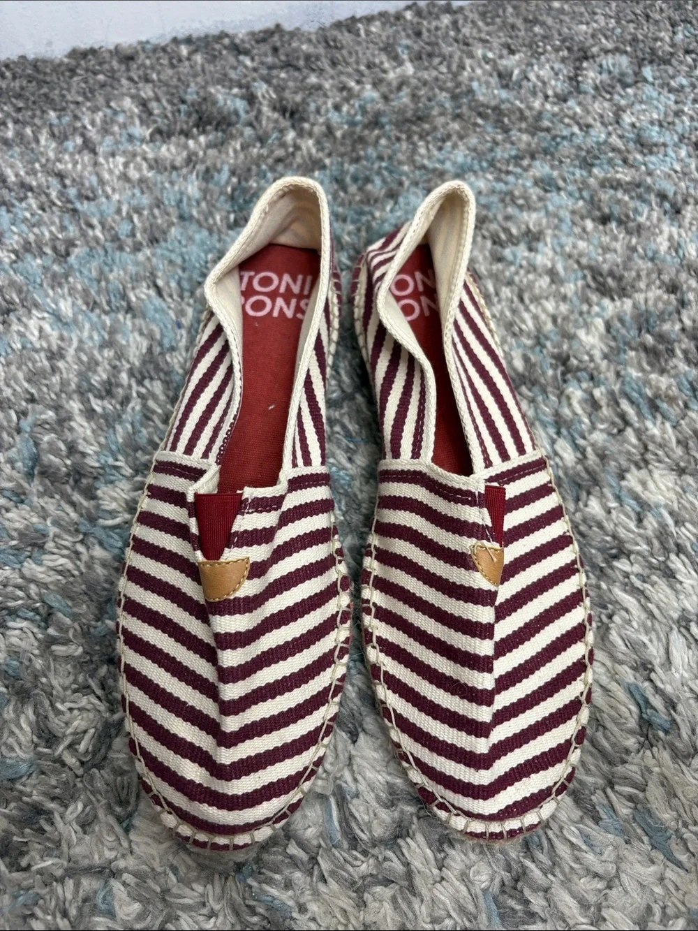 Toni Pons Shoes Womens 41 10 Slip On Espadrille Boat Woven Striped Preppy Beach